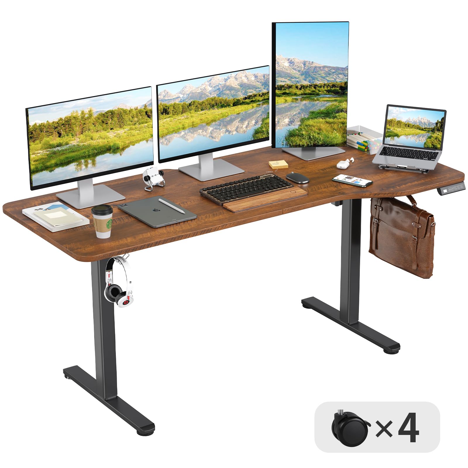 Amazon | Sunon 電動昇降デスク スタンディングデスク 幅160cm 耐荷重